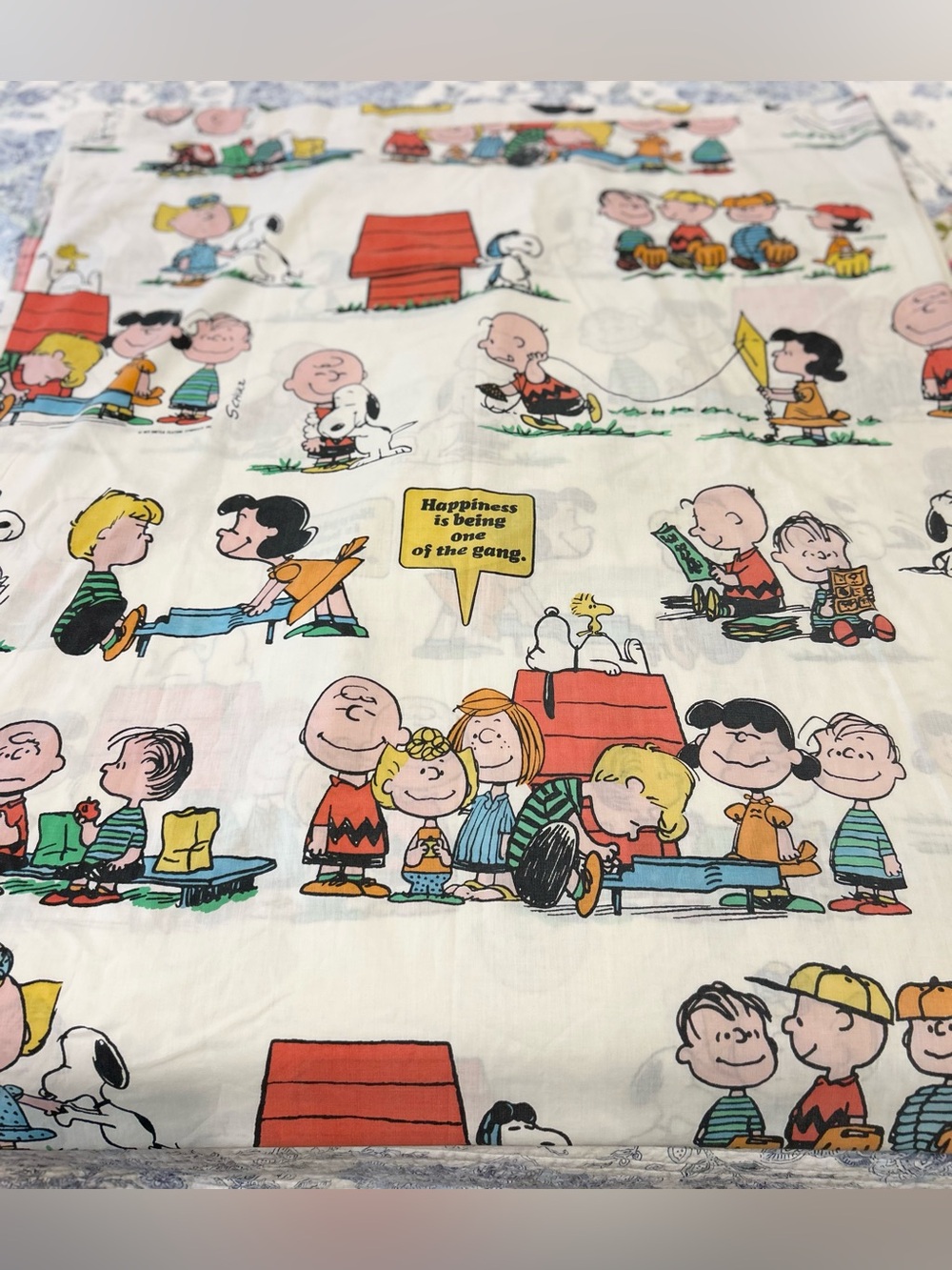 Vintage 1971 Peanuts Full Flat Sheet